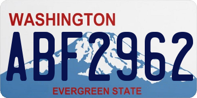 WA license plate ABF2962