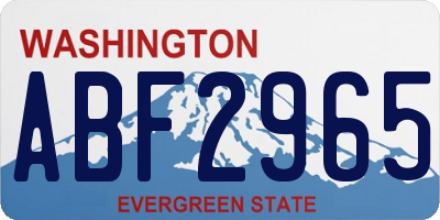 WA license plate ABF2965