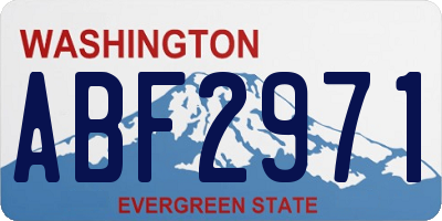 WA license plate ABF2971