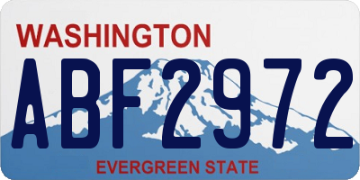 WA license plate ABF2972