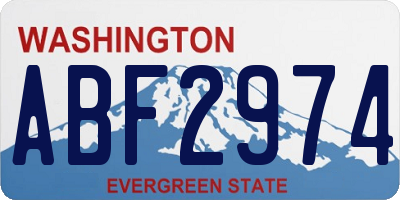 WA license plate ABF2974