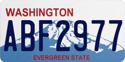 WA license plate ABF2977