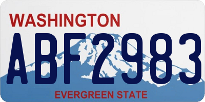 WA license plate ABF2983