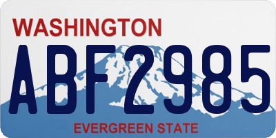 WA license plate ABF2985