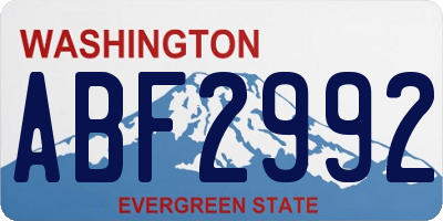 WA license plate ABF2992