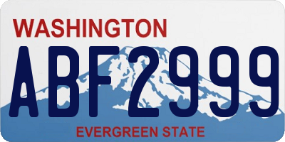 WA license plate ABF2999