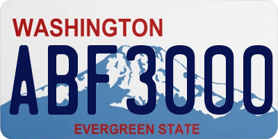 WA license plate ABF3000