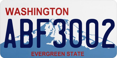 WA license plate ABF3002