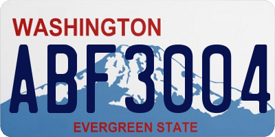 WA license plate ABF3004
