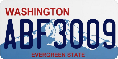 WA license plate ABF3009