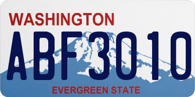 WA license plate ABF3010