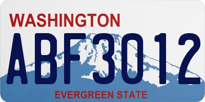 WA license plate ABF3012