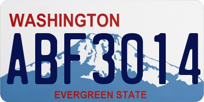 WA license plate ABF3014