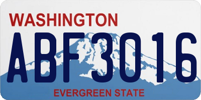 WA license plate ABF3016