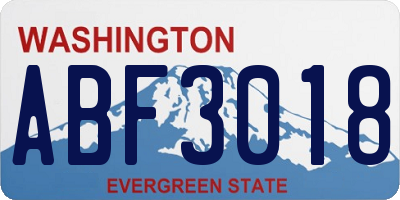 WA license plate ABF3018