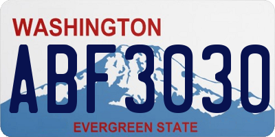 WA license plate ABF3030