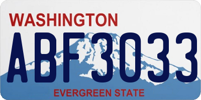 WA license plate ABF3033