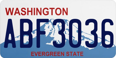 WA license plate ABF3036