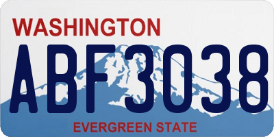 WA license plate ABF3038