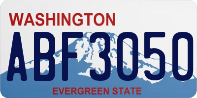 WA license plate ABF3050