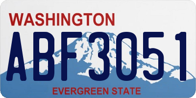 WA license plate ABF3051