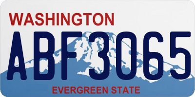 WA license plate ABF3065