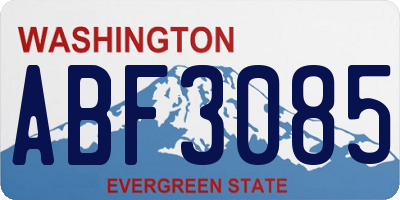 WA license plate ABF3085