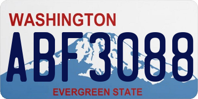WA license plate ABF3088