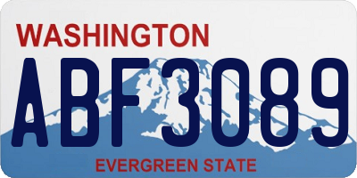 WA license plate ABF3089