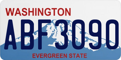 WA license plate ABF3090