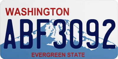 WA license plate ABF3092