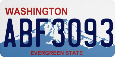 WA license plate ABF3093