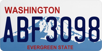 WA license plate ABF3098