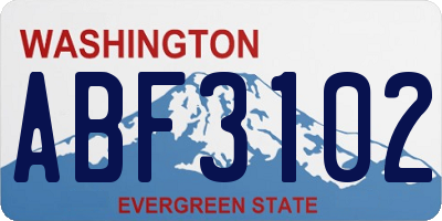 WA license plate ABF3102