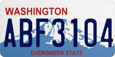 WA license plate ABF3104