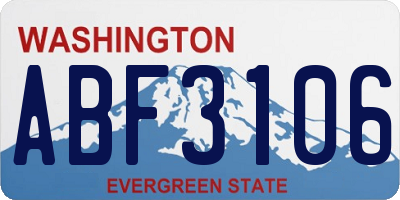 WA license plate ABF3106