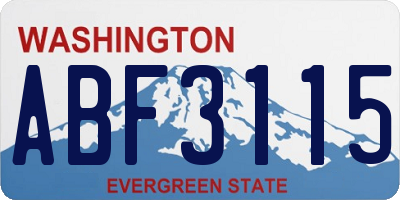 WA license plate ABF3115