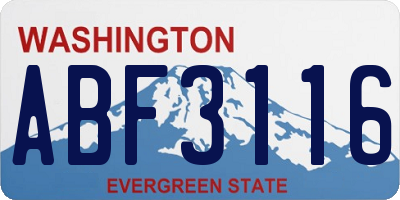 WA license plate ABF3116
