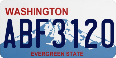 WA license plate ABF3120