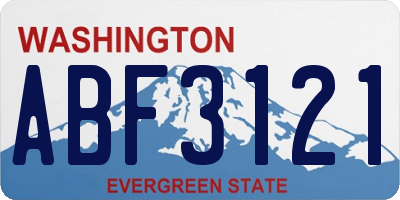 WA license plate ABF3121