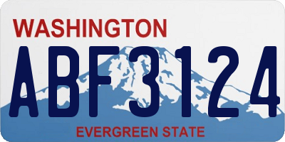 WA license plate ABF3124