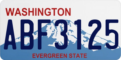 WA license plate ABF3125