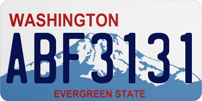 WA license plate ABF3131