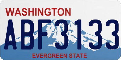 WA license plate ABF3133