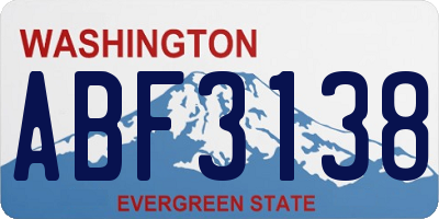 WA license plate ABF3138