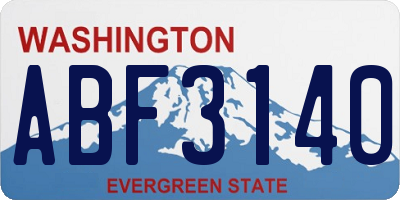 WA license plate ABF3140