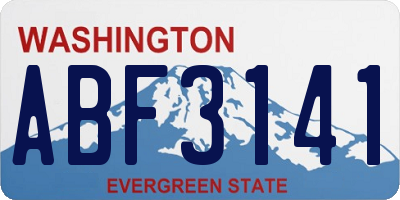 WA license plate ABF3141