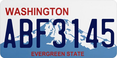 WA license plate ABF3145