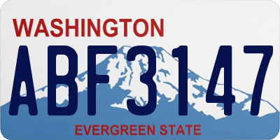 WA license plate ABF3147