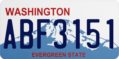 WA license plate ABF3151